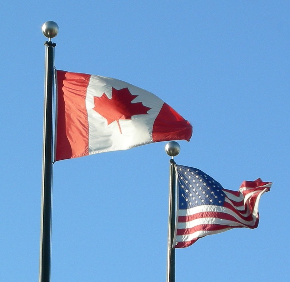Flags of USA & Canada photo courtesy: Wikipedia
