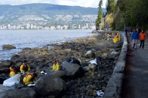 Clean up of shoreline at Vancouver's English Bay-courtesy Vancouver Observer